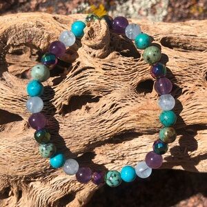 Handmade 6mm Mermaid Tide Gemstone Bracelet - 528Hz Tunes